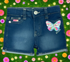 2-4T Butterfly Denim Short - Ariesbabies