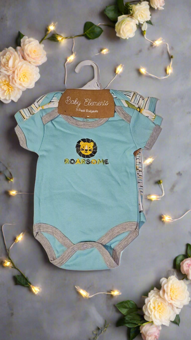 Boys 0-9m 3Pack Roarsome Bodysuits - Ariesbabies