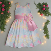 Formal wear multi color lace and ribbon bow sash 2-4T dress - Ariesbabies