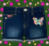 2-4T Butterfly Denim Short - Ariesbabies