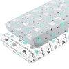 Baby Stretchy Changing Pad Covers Sheet 2 Pack ( Jersey Knit, Owl & Bear ) - Ariesbabies