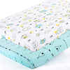 Baby Stretchy Changing Pad Covers Sheet 2 Pack ( Jersey Knit, Owl & Bear ) - Ariesbabies