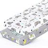 Baby Stretchy Changing Pad Covers Sheet 2 Pack ( Jersey Knit, Owl & Bear ) - Ariesbabies