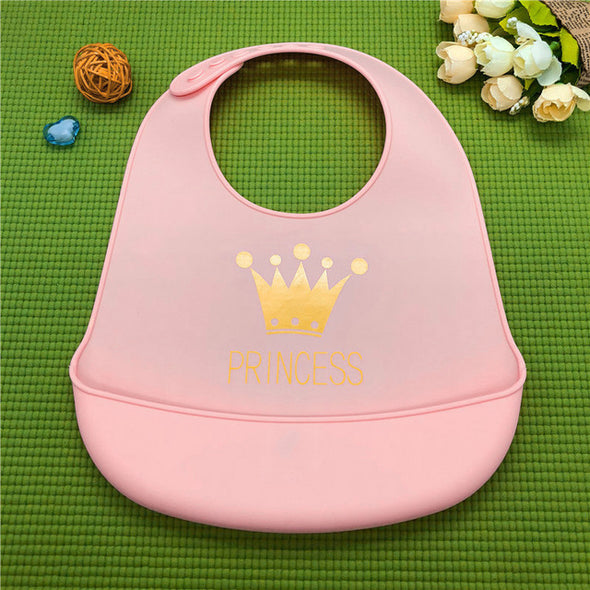 Waterproof Cartoon Crown Silicone Feeding Bibs - Ariesbabies