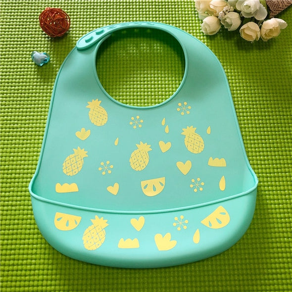 Waterproof Cartoon Crown Silicone Feeding Bibs - Ariesbabies