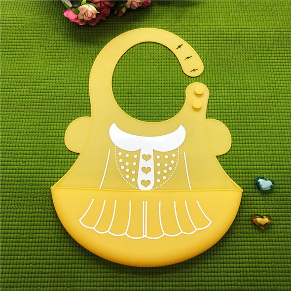 Waterproof Cartoon Crown Silicone Feeding Bibs - Ariesbabies