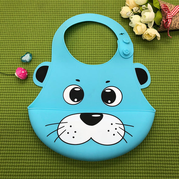 Waterproof Cartoon Crown Silicone Feeding Bibs - Ariesbabies