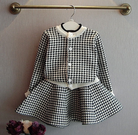 Winter Long Sleeve Sweater Shirt and Skirt Set - Ariesbabies