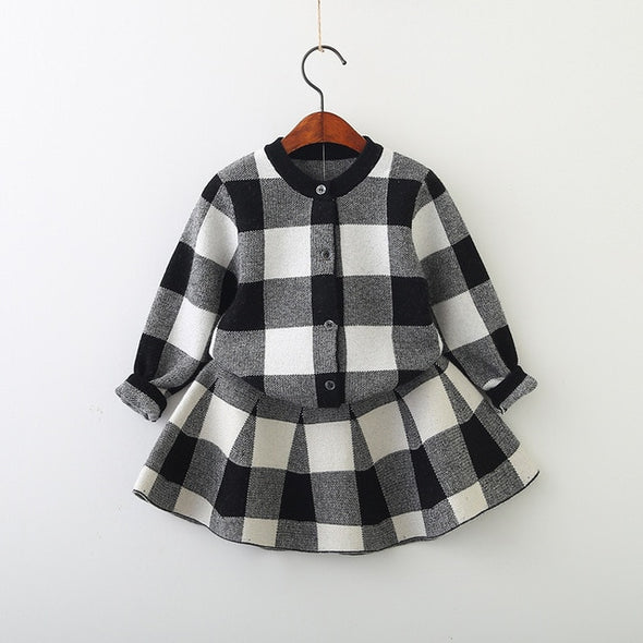 Winter Long Sleeve Sweater Shirt and Skirt Set - Ariesbabies