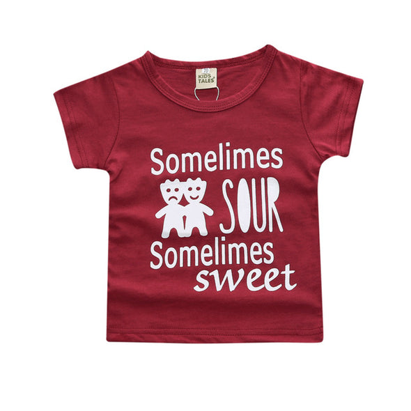 New Short Sleeve Letter Printed Baby T Shirt - Ariesbabies