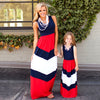 Sleeveless Patchwork Striped Family Matching Outfit - Ariesbabies