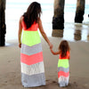 Sleeveless Patchwork Striped Family Matching Outfit - Ariesbabies