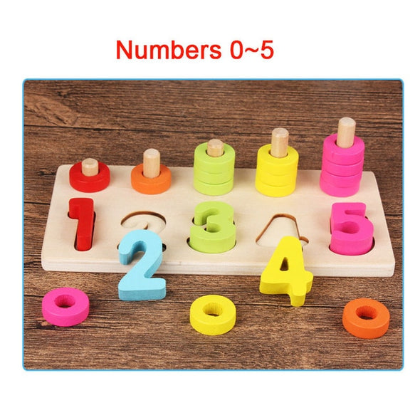 Wooden Count Geometric Shape Educational Item - Ariesbabies